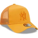 kasketter-buet-orange-snapback-a-frame-tonal-mesh-fra-new-york-yankees-mlb-af-new-era