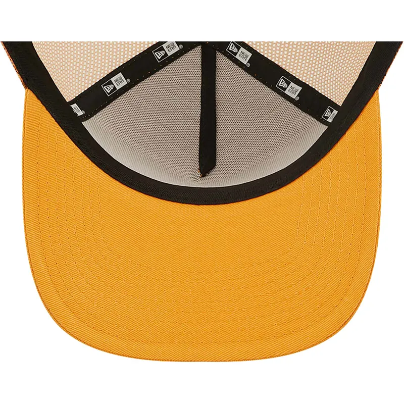 kasketter-buet-orange-snapback-a-frame-tonal-mesh-fra-new-york-yankees-mlb-af-new-era