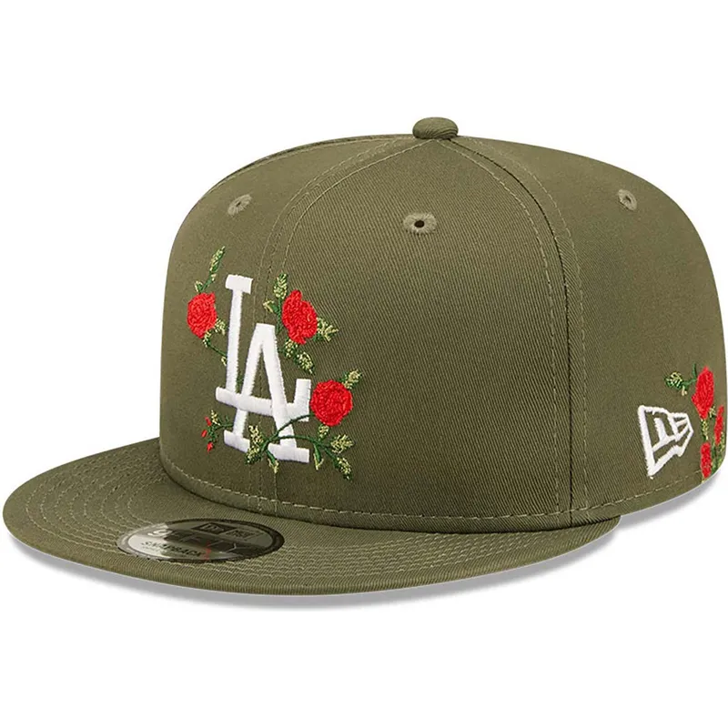 kasketter-flad-gron-snapback-9fifty-flower-fra-los-angeles-dodgers-mlb-af-new-era