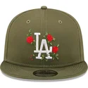 kasketter-flad-gron-snapback-9fifty-flower-fra-los-angeles-dodgers-mlb-af-new-era