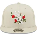 beige-snapback-9fifty-flower-chicago-white-sox-mlb-kasket-fra-new-era