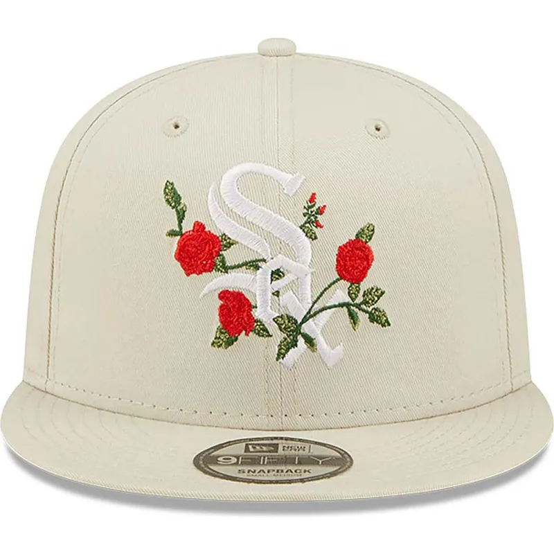 kasketter-flad-beige-snapback-9fifty-flower-fra-chicago-white-sox-mlb-af-new-era