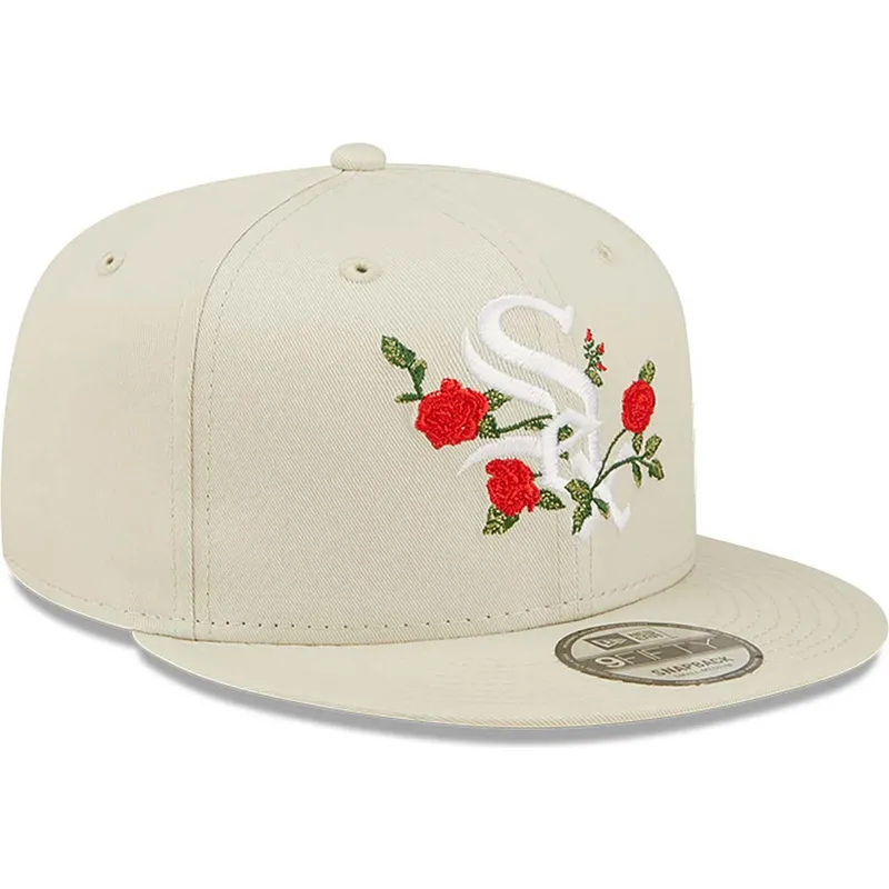 kasketter-flad-beige-snapback-9fifty-flower-fra-chicago-white-sox-mlb-af-new-era