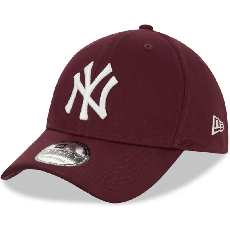 kasketter-buet-rod-tilpasset-granate-39thirty-league-essential-fra-new-york-yankees-mlb-af-new-era