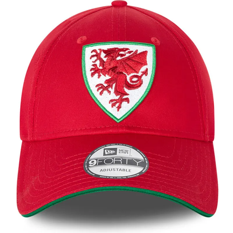 kasketter-buet-rod-justerbar-rem-9forty-de-wales-copa-mundial-fra-wales-copa-mundial-de-futbol-af-new-era