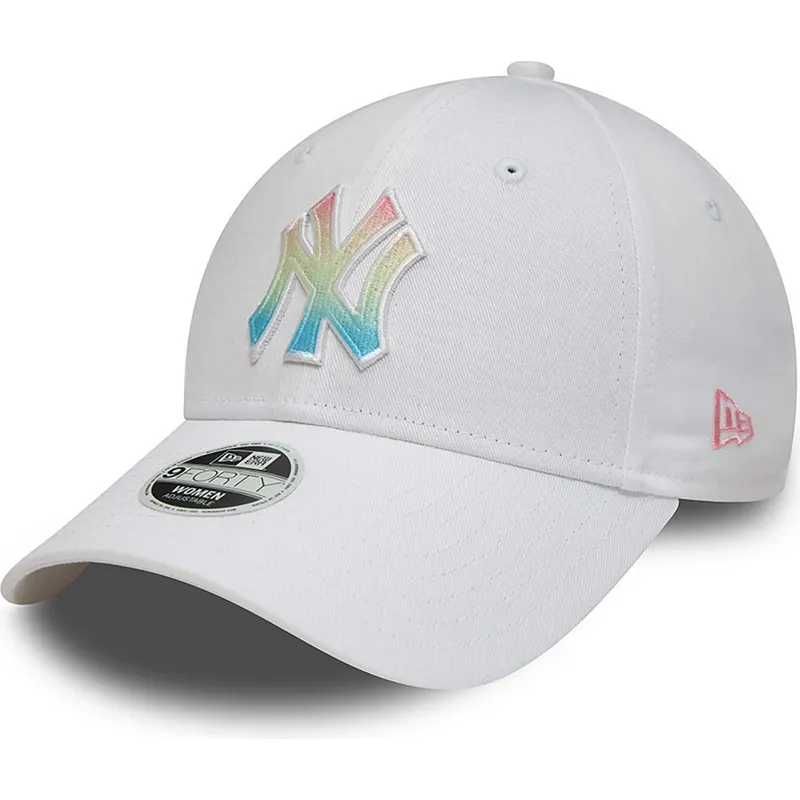 kasketter-buet-hvid-justerbar-rem-multicolor-9forty-ombre-infill-fra-new-york-yankees-mlb-af-new-era