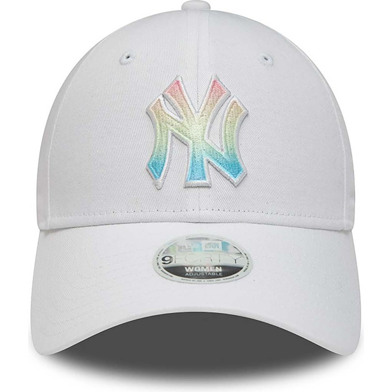 new-era-curved-brim-women-multicolor-logo-9forty-ombre-infill-new-york-yankees-mlb-white-adjustable-cap