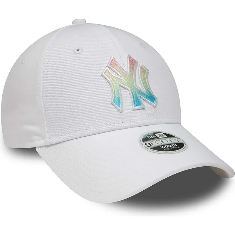 kasketter-buet-hvid-justerbar-rem-multicolor-9forty-ombre-infill-fra-new-york-yankees-mlb-af-new-era