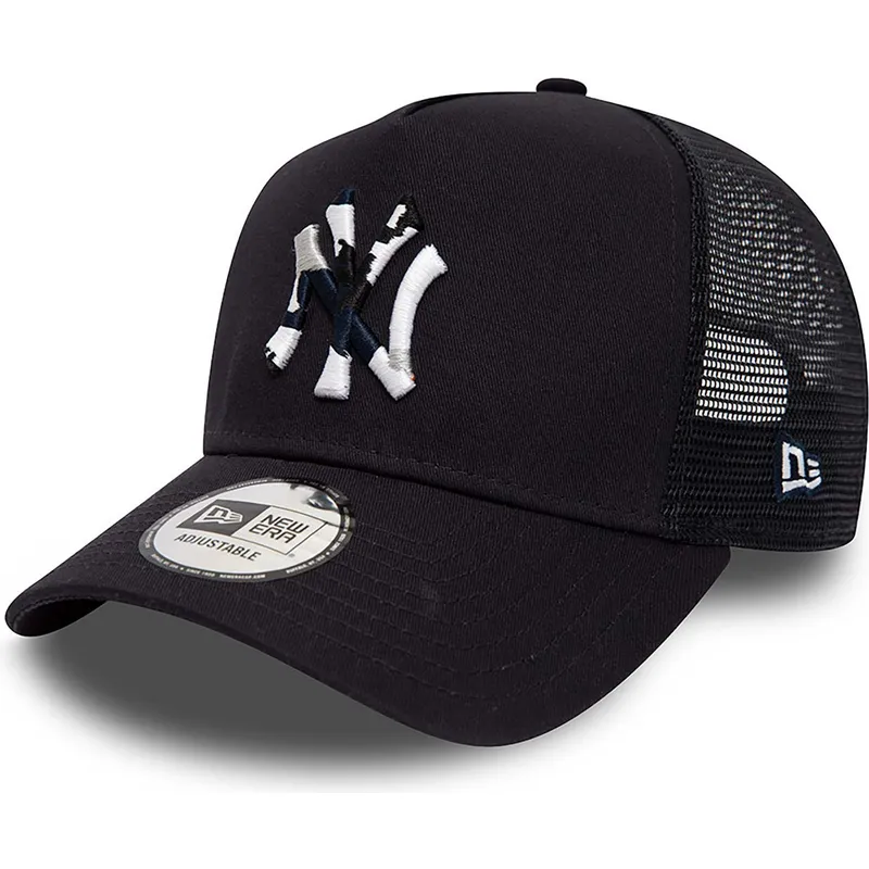 kasketter-buet-marinebla-snapback-a-frame-team-camo-infill-fra-new-york-yankees-mlb-af-new-era