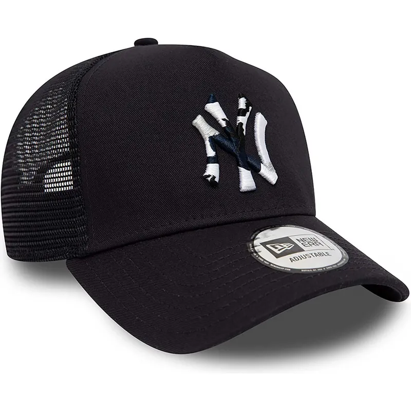 kasketter-buet-marinebla-snapback-a-frame-team-camo-infill-fra-new-york-yankees-mlb-af-new-era