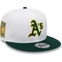 hvid-og-gron-flad-skygge-snapback-rickey-henderson-9fifty-crown-patches-oakland-athletics-mlb-kasket-fra-new-era
