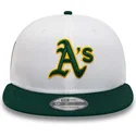 hvid-og-gron-flad-skygge-snapback-rickey-henderson-9fifty-crown-patches-oakland-athletics-mlb-kasket-fra-new-era
