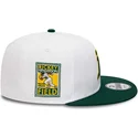 hvid-og-gron-flad-skygge-snapback-rickey-henderson-9fifty-crown-patches-oakland-athletics-mlb-kasket-fra-new-era