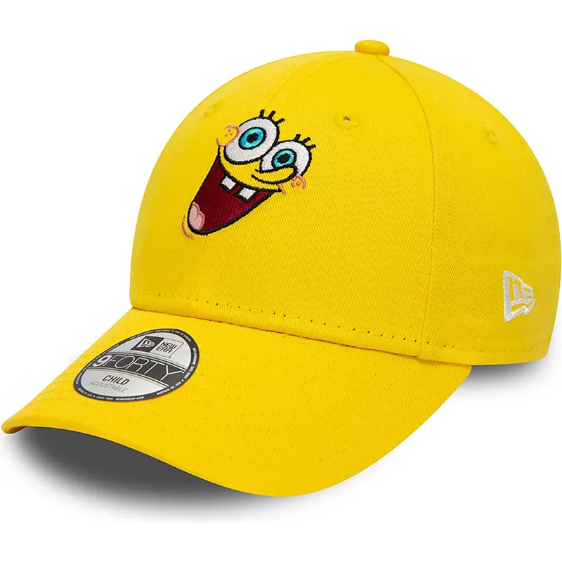 kasketter-buet-gul-justerbar-rem-til-barn-9forty-fra-bob-esponja-bob-esponja-af-new-era