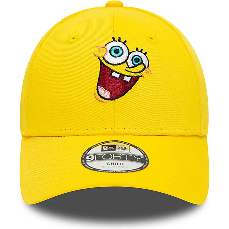 kasketter-buet-gul-justerbar-rem-til-barn-9forty-fra-bob-esponja-bob-esponja-af-new-era