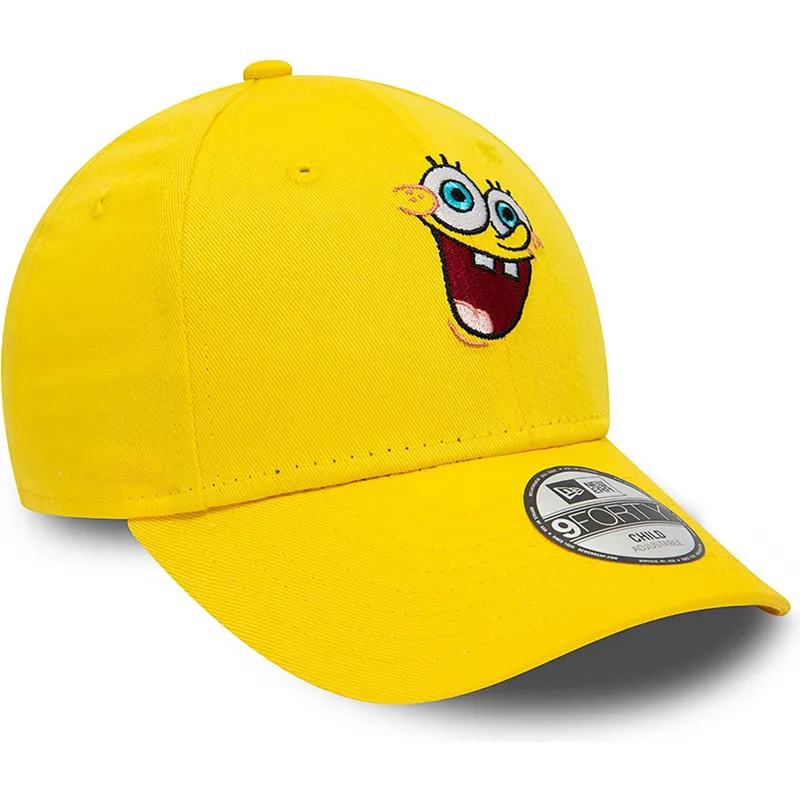 kasketter-buet-gul-justerbar-rem-til-barn-9forty-fra-bob-esponja-bob-esponja-af-new-era