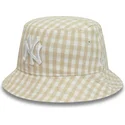 spande-beige-fra-bucket-beige-para-mujer-tapered-gingham-af-new-era