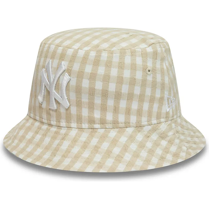 spande-beige-fra-bucket-beige-para-mujer-tapered-gingham-af-new-era