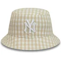 spande-beige-fra-bucket-beige-para-mujer-tapered-gingham-af-new-era