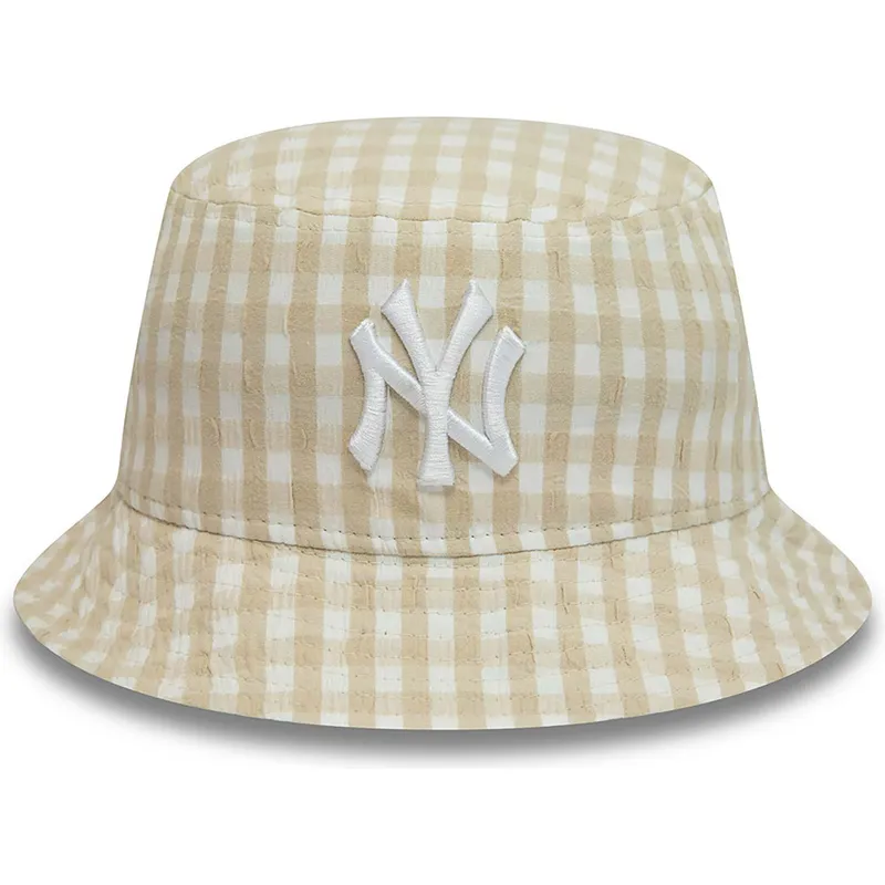 spande-beige-fra-bucket-beige-para-mujer-tapered-gingham-af-new-era
