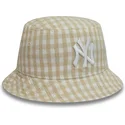 spande-beige-fra-bucket-beige-para-mujer-tapered-gingham-af-new-era