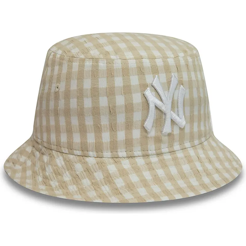 spande-beige-fra-bucket-beige-para-mujer-tapered-gingham-af-new-era