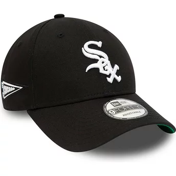 New Era Curved Brim 9FORTY Team Side Patch Chicago White Sox MLB Black Adjustable Cap