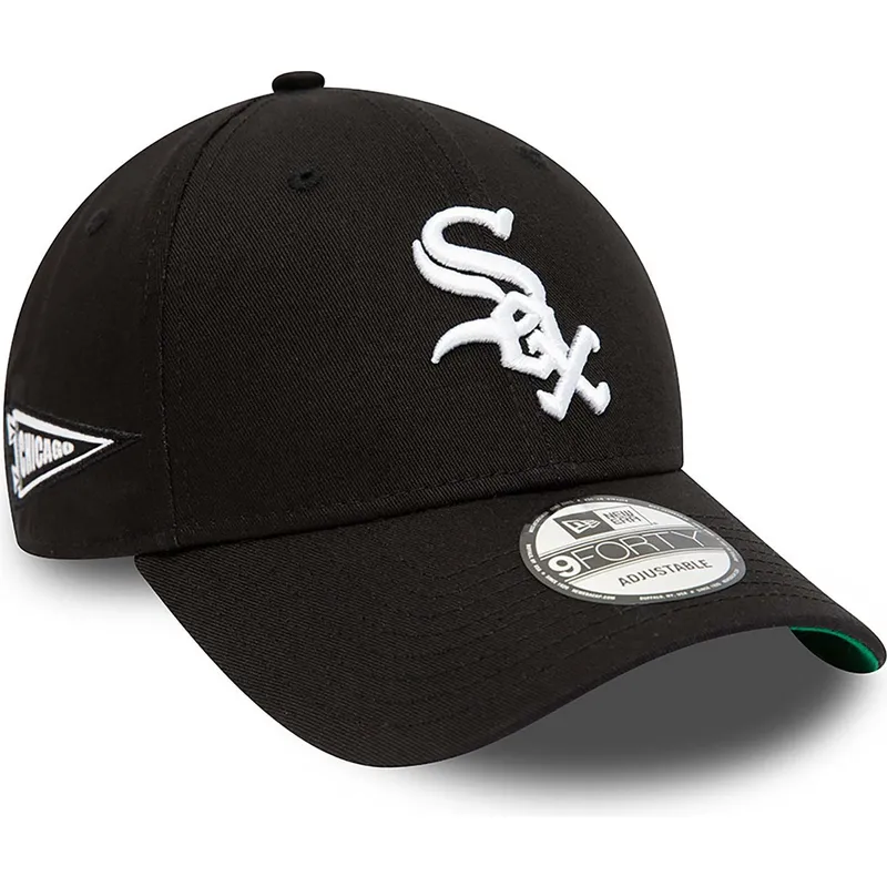 kasketter-buet-sort-justerbar-rem-9forty-team-side-patch-fra-chicago-white-sox-mlb-af-new-era
