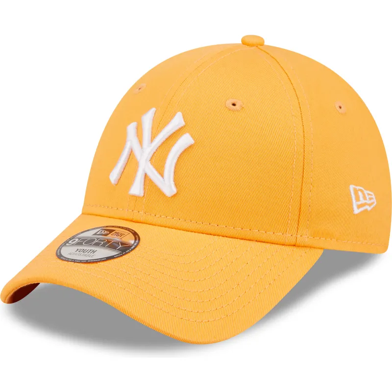 kasketter-buet-orange-justerbar-rem-til-barn-9forty-league-essential-fra-new-york-yankees-mlb-af-new-era