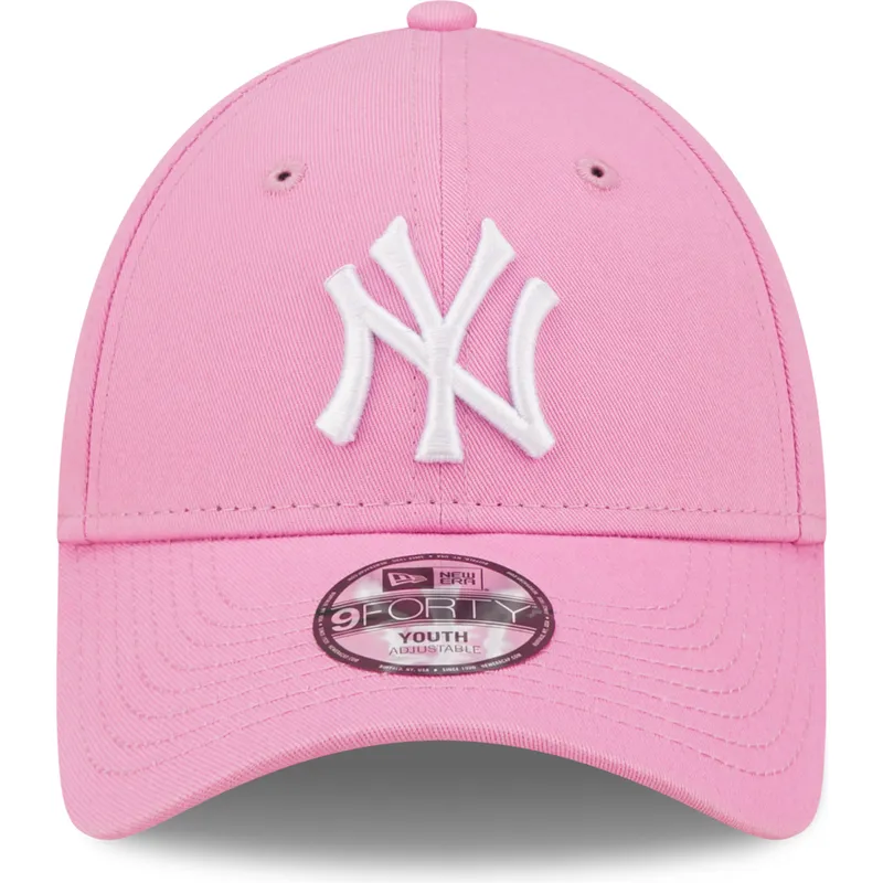 kasketter-buet-rosa-justerbar-rem-til-barn-9forty-league-essential-fra-new-york-yankees-mlb-af-new-era