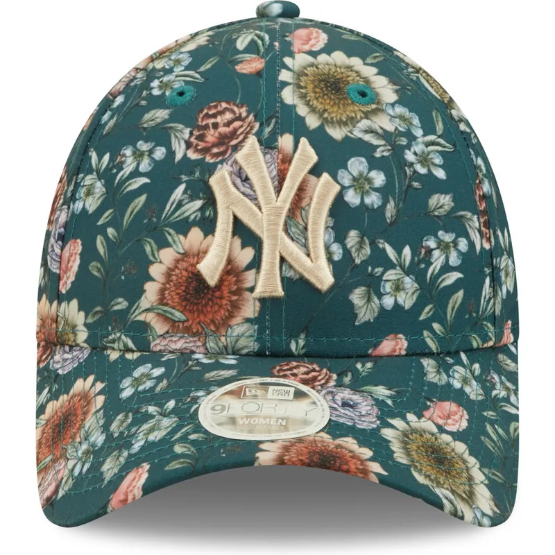 kasketter-buet-gron-justerbar-rem-9forty-all-over-print-floral-fra-new-york-yankees-mlb-af-new-era