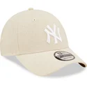 buet-beige-justerbar-9forty-linen-kasket-fra-new-york-yankees-mlb-fra-new-era
