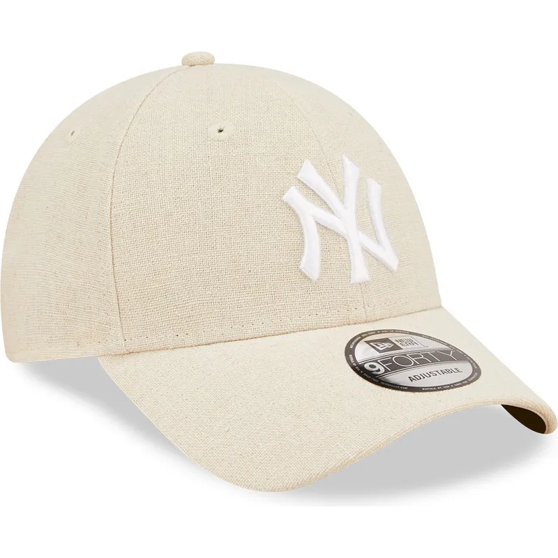 buet-beige-justerbar-9forty-linen-kasket-fra-new-york-yankees-mlb-fra-new-era