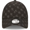 buet-sort-justerbar-kasket-til-kvinder-9forty-monogram-fra-new-york-yankees-mlb-fra-new-era