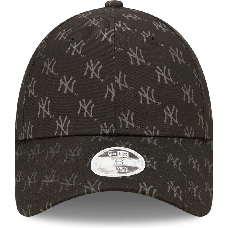buet-sort-justerbar-kasket-til-kvinder-9forty-monogram-fra-new-york-yankees-mlb-fra-new-era