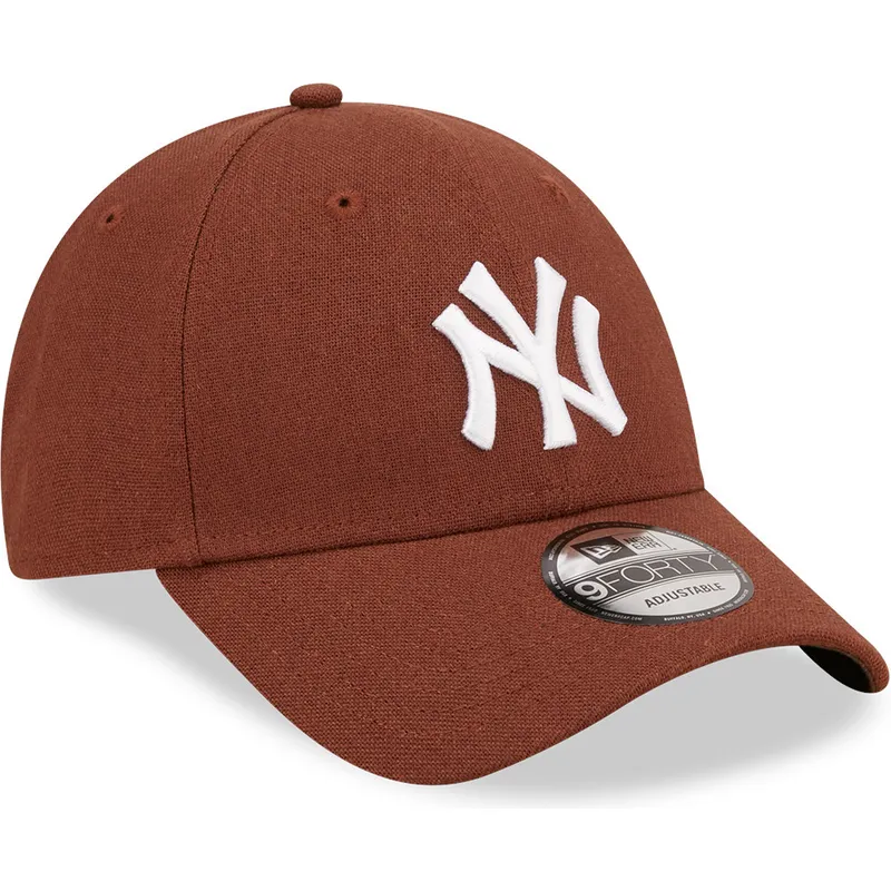 kasketter-buet-brun-justerbar-rem-9forty-linen-fra-new-york-yankees-mlb-af-new-era kasketter-buet-brun-justerbar-rem-9forty-linen-fra-new-york-yankees-mlb-af-new-era