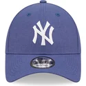 kasketter-buet-bla-justerbar-rem-9forty-linen-fra-new-york-yankees-mlb-af-new-era