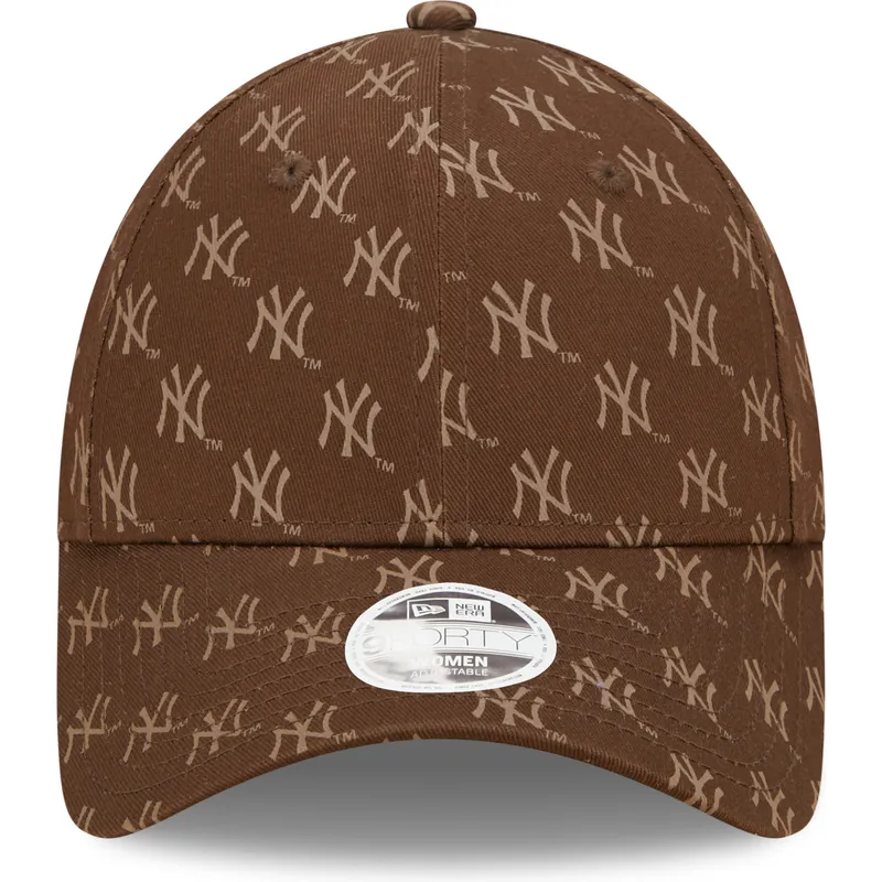 kasketter-buet-brun-justerbar-rem-9forty-monogram-fra-new-york-yankees-mlb-af-new-era