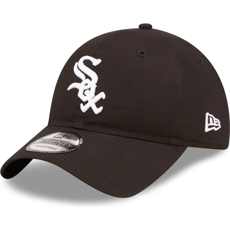 justerbar-sort-kurvet-kasket-9twenty-league-essential-fra-chicago-white-sox-mlb-fra-new-era