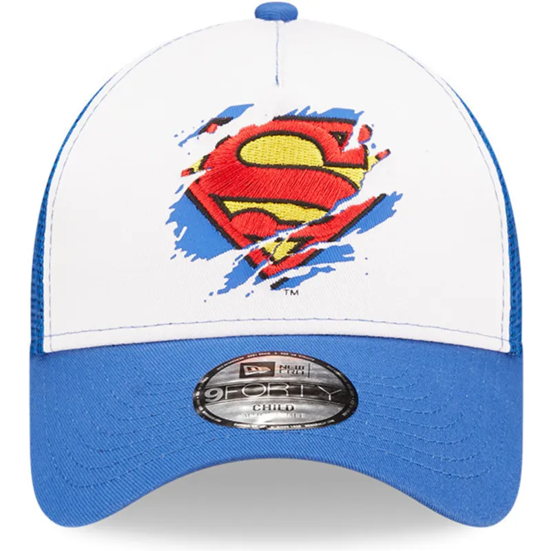 kasketter-buet-bla-snapback-til-barn-a-frame-fra-superman-dc-comics-af-new-era