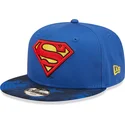 kasketter-flad-bla-snapback-til-barn-9fifty-fra-superman-dc-comics-af-new-era