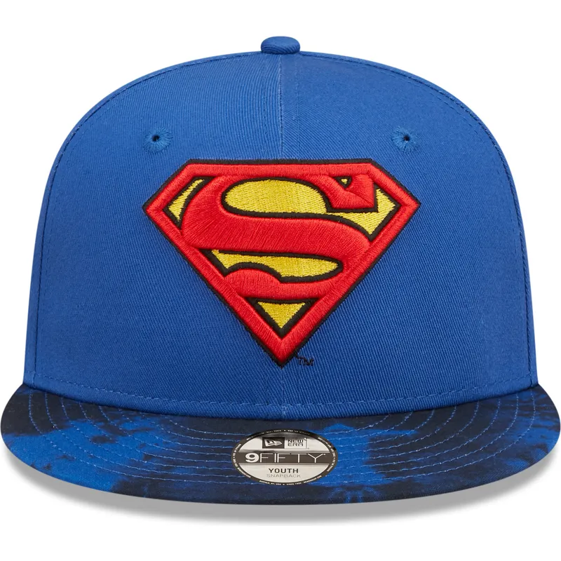 kasketter-flad-bla-snapback-til-barn-9fifty-fra-superman-dc-comics-af-new-era