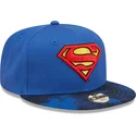 kasketter-flad-bla-snapback-til-barn-9fifty-fra-superman-dc-comics-af-new-era