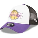 hvid-sort-og-lilla-trucker-kasket-a-frame-team-colour-fra-los-angeles-lakers-nba-fra-new-era