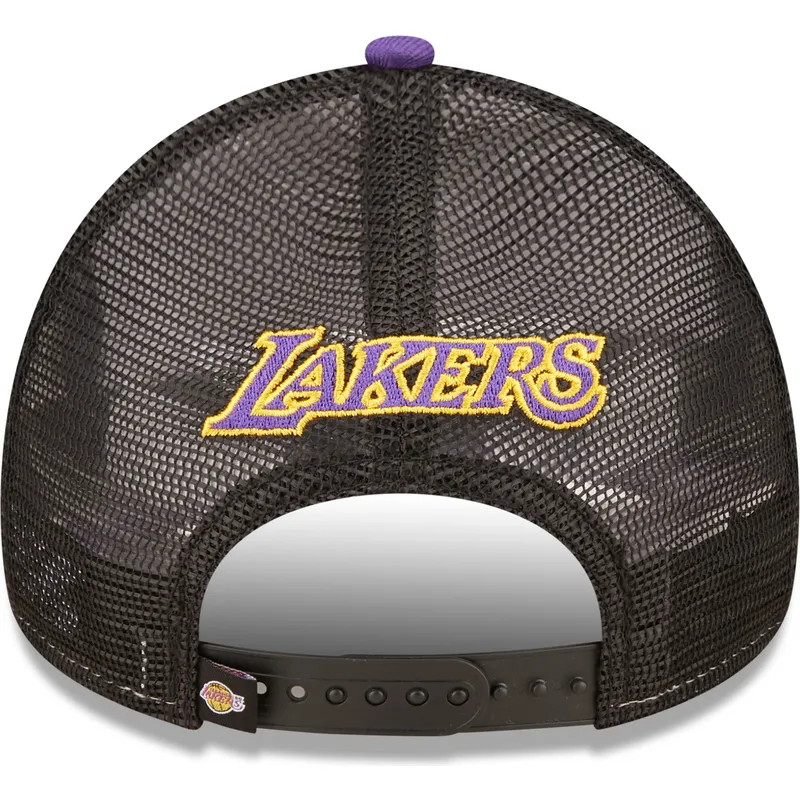 hvid-sort-og-lilla-trucker-kasket-a-frame-team-colour-fra-los-angeles-lakers-nba-fra-new-era