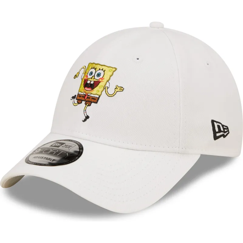 kasketter-buet-hvid-justerbar-rem-9forty-fra-bob-esponja-af-new-era