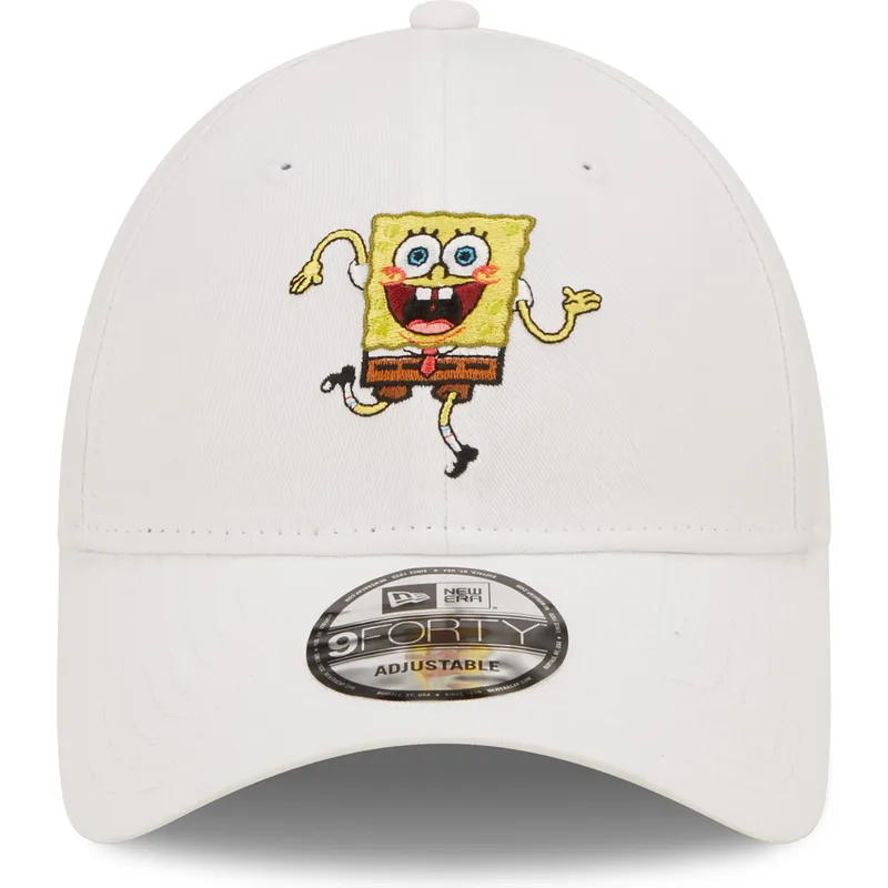 kasketter-buet-hvid-justerbar-rem-9forty-fra-bob-esponja-af-new-era