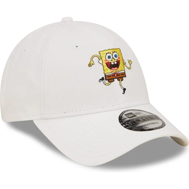 kasketter-buet-hvid-justerbar-rem-9forty-fra-bob-esponja-af-new-era