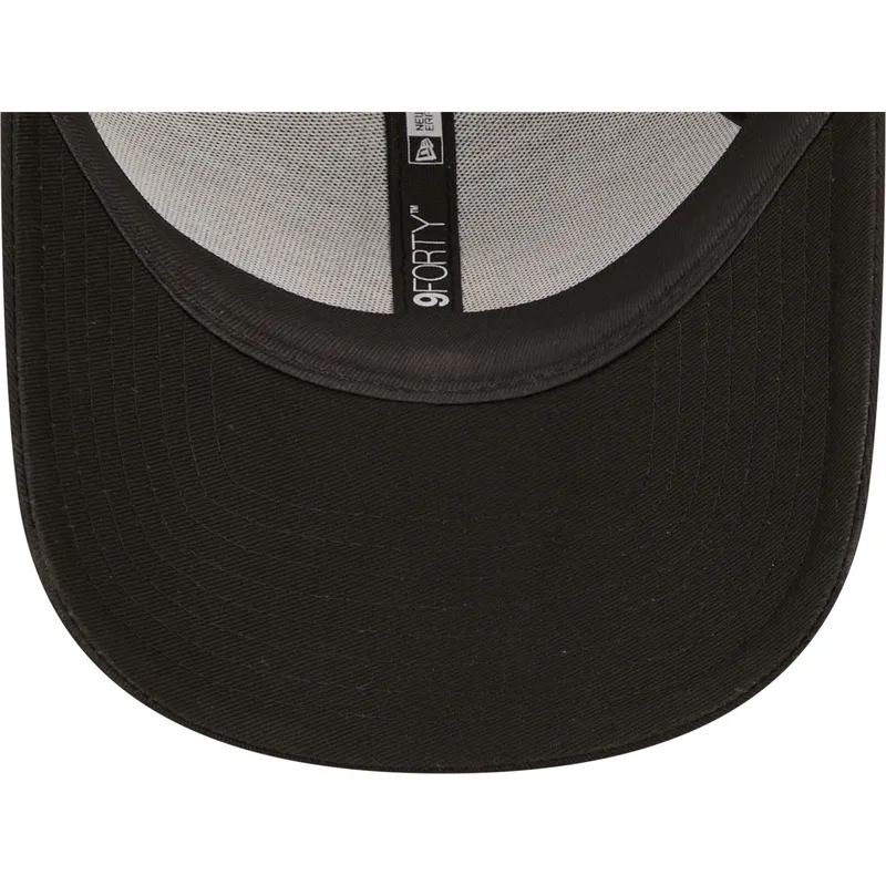 sort-justerbar-curved-kasket-med-orange-logo-9forty-gradient-infill-fra-new-york-yankees-mlb-fra-new-era