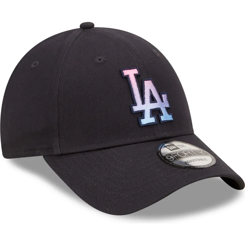 kasketter-buet-marinebla-justerbar-rem-9forty-gradient-infill-fra-los-angeles-dodgers-mlb-af-new-era